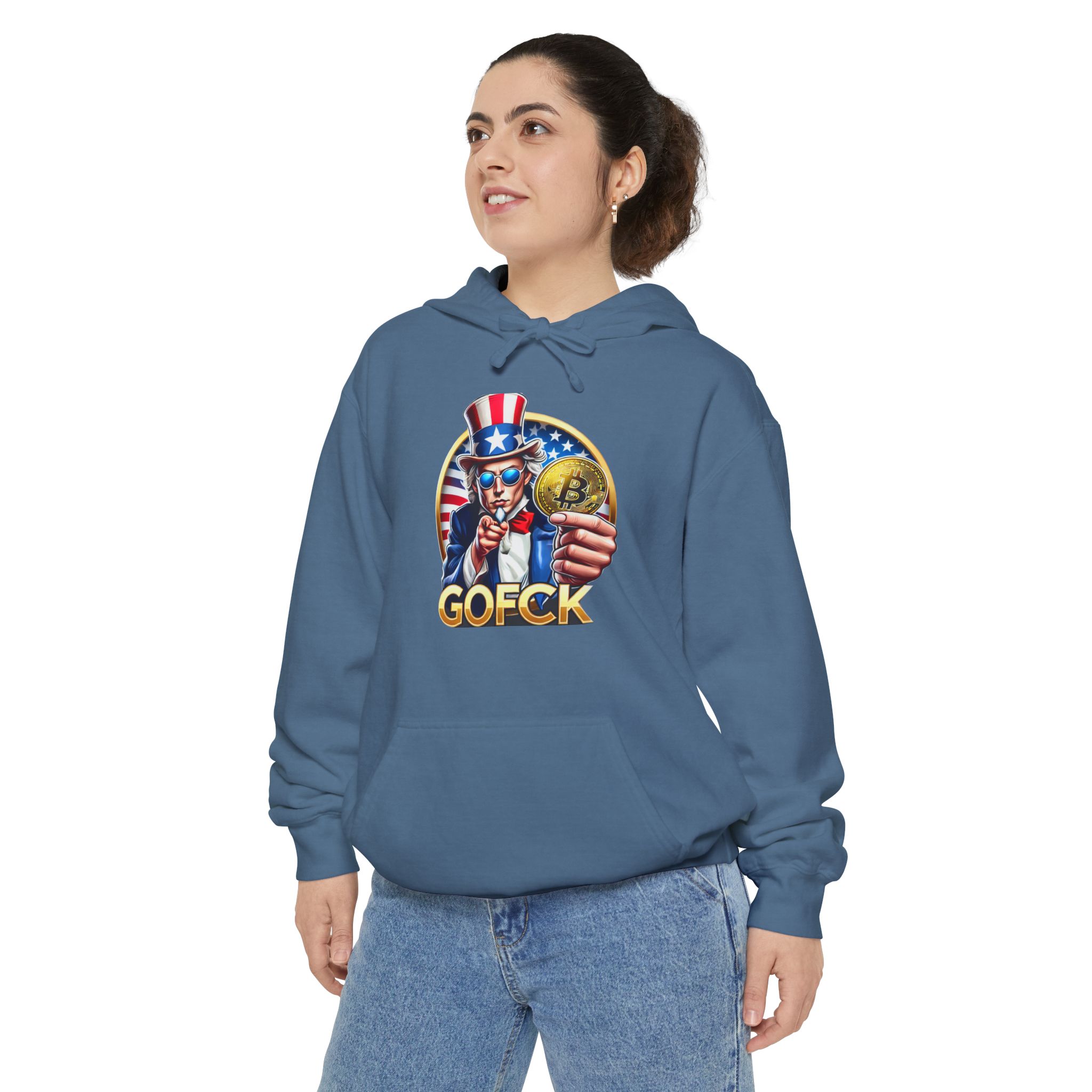 GOFCK Uncle Must. Designer Unisex Garment-Dyed Hoodie - Image 31