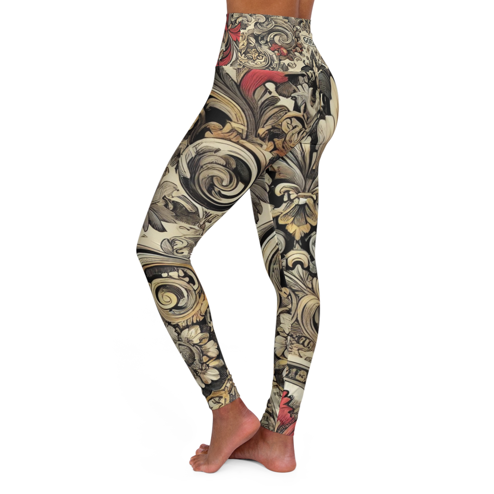 GOFCK Royal Lady Sport Designer HQ. High Waisted Yoga Leggings (AOP) - Image 3