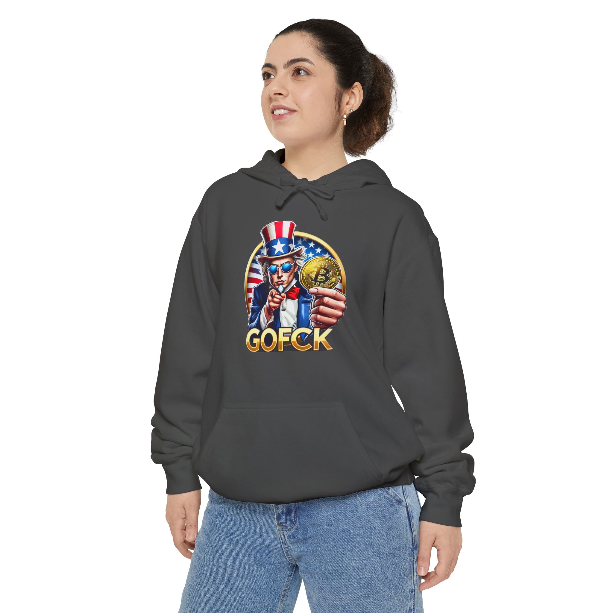 GOFCK Uncle Must. Designer Unisex Garment-Dyed Hoodie - Image 11