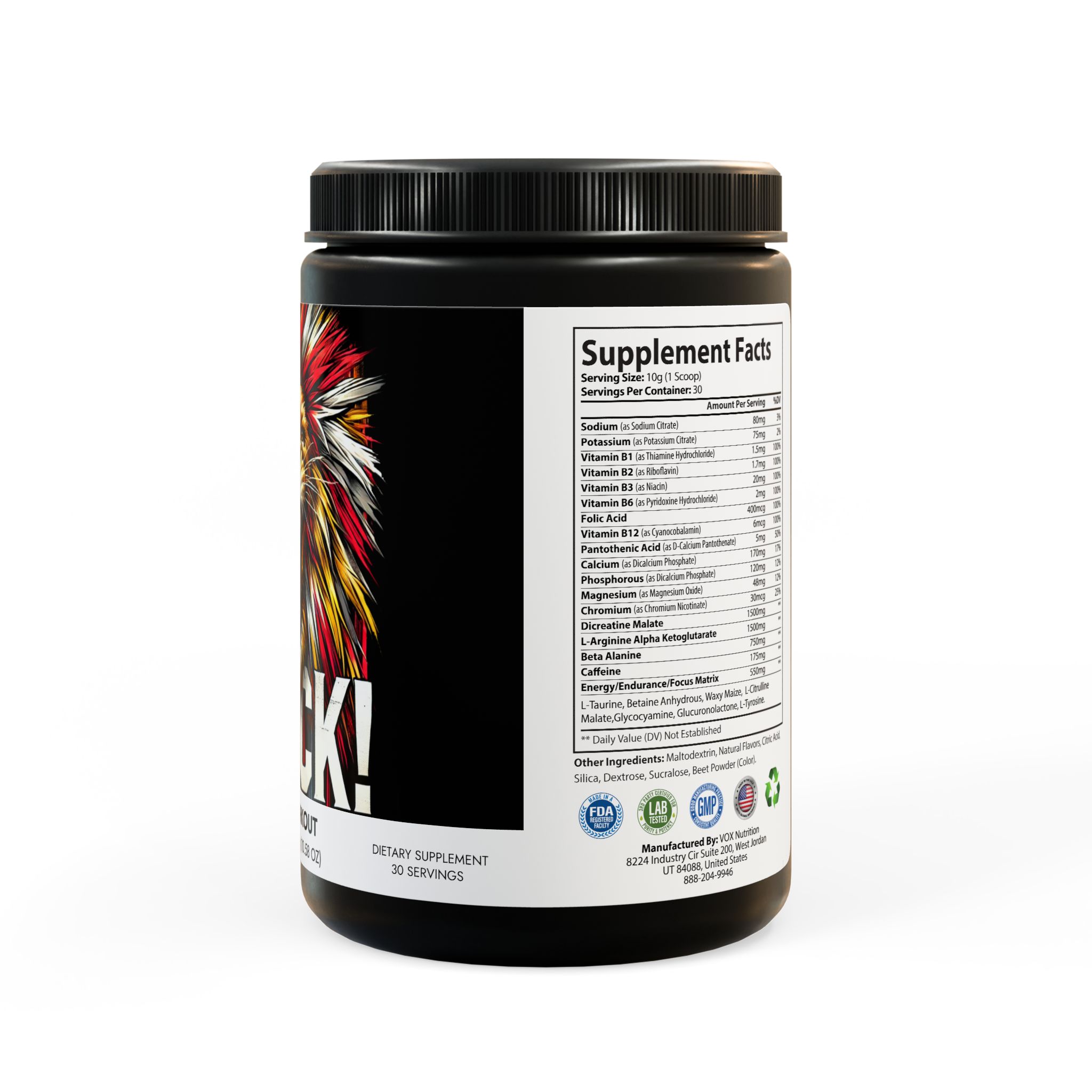 Pre-Workout GOFCK Labs Original Supplement, Watermelon (300g, 10.58oz) - Image 2