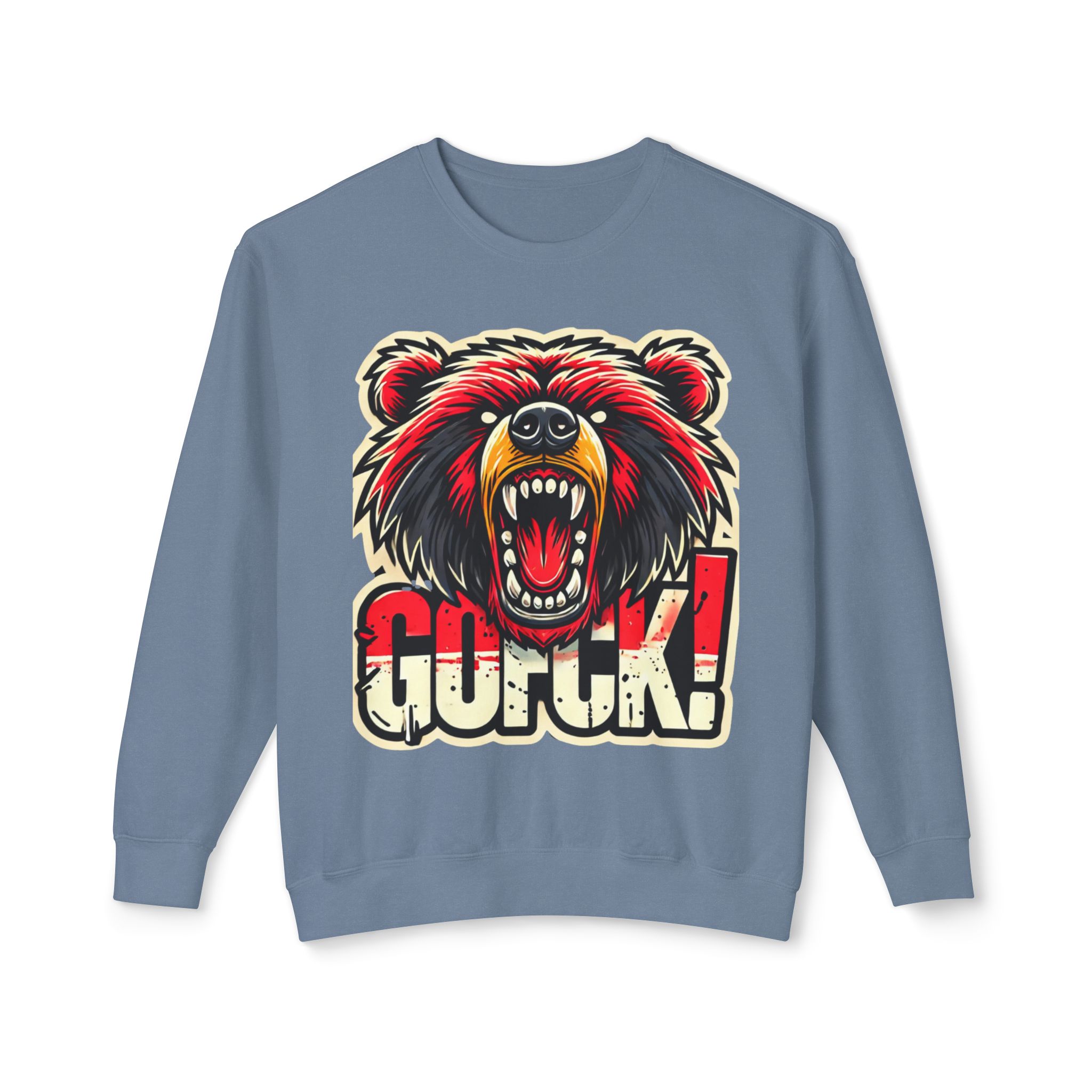 GOFCK Killa Bear. Designer Exclusive Unisex Lightweight Crewneck Sweatshirt - Image 41