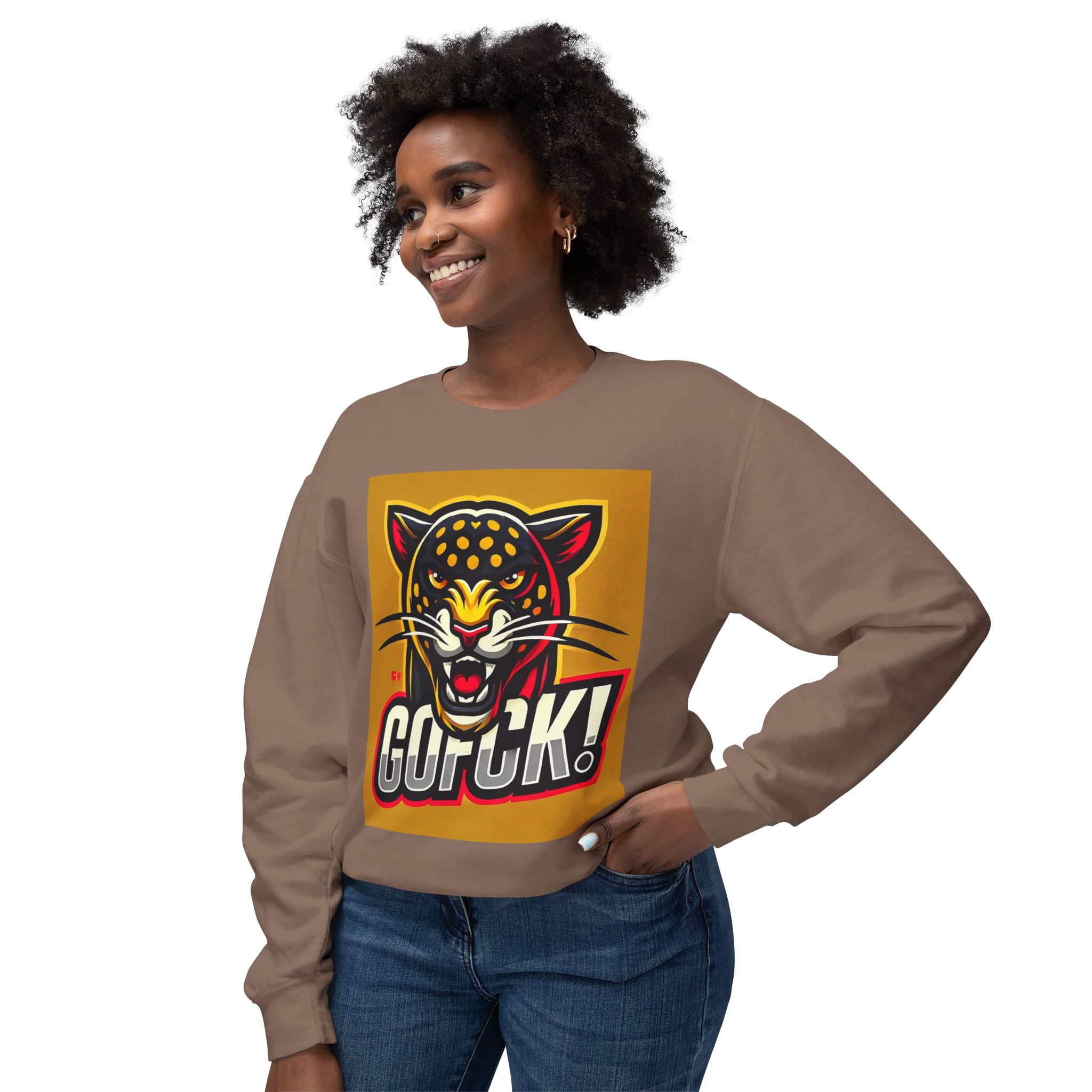 GOFCK Mad Panther. Designer Exclusive Unisex Lightweight Crewneck Sweatshirt - Image 19