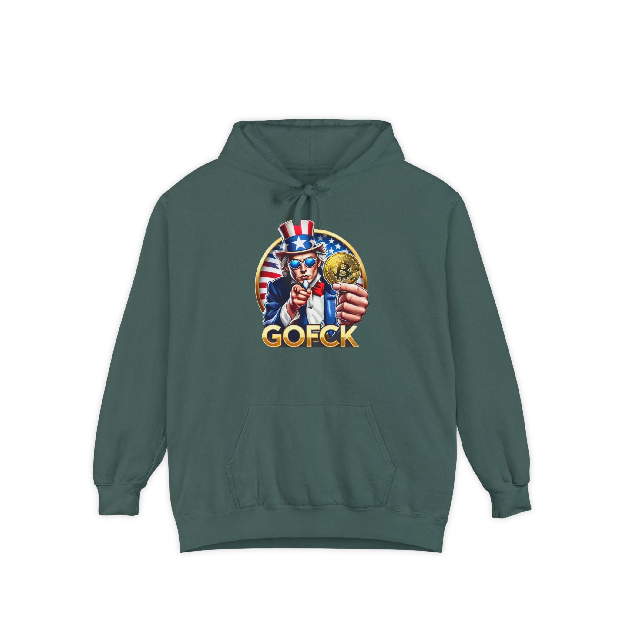 GOFCK Uncle Must. Designer Unisex Garment-Dyed Hoodie - Image 21