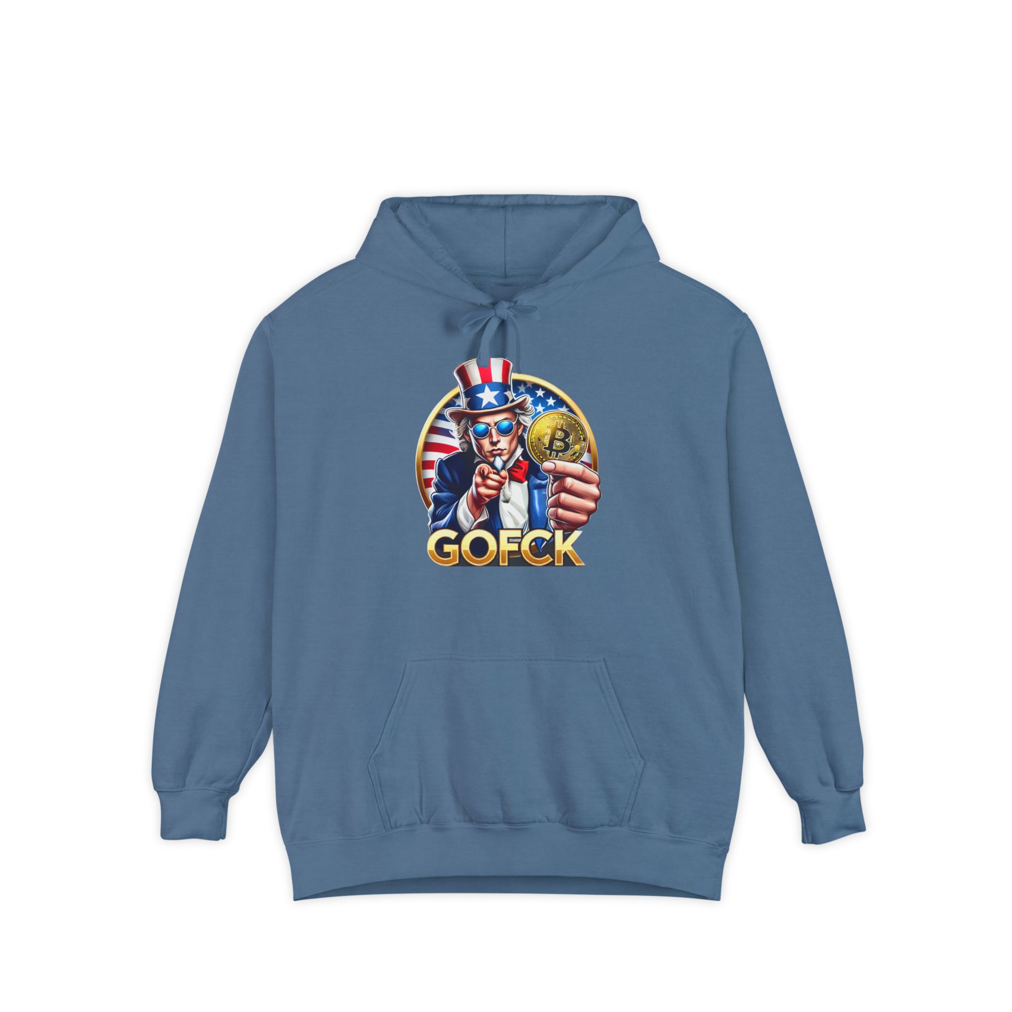 GOFCK Uncle Must. Designer Unisex Garment-Dyed Hoodie - Image 29