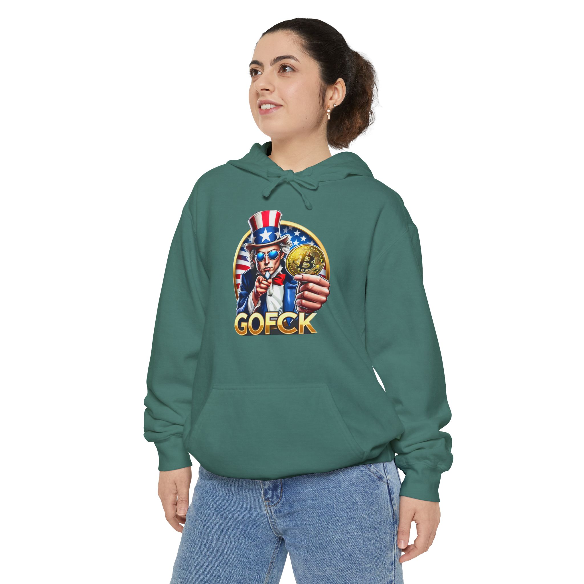 GOFCK Uncle Must. Designer Unisex Garment-Dyed Hoodie - Image 19
