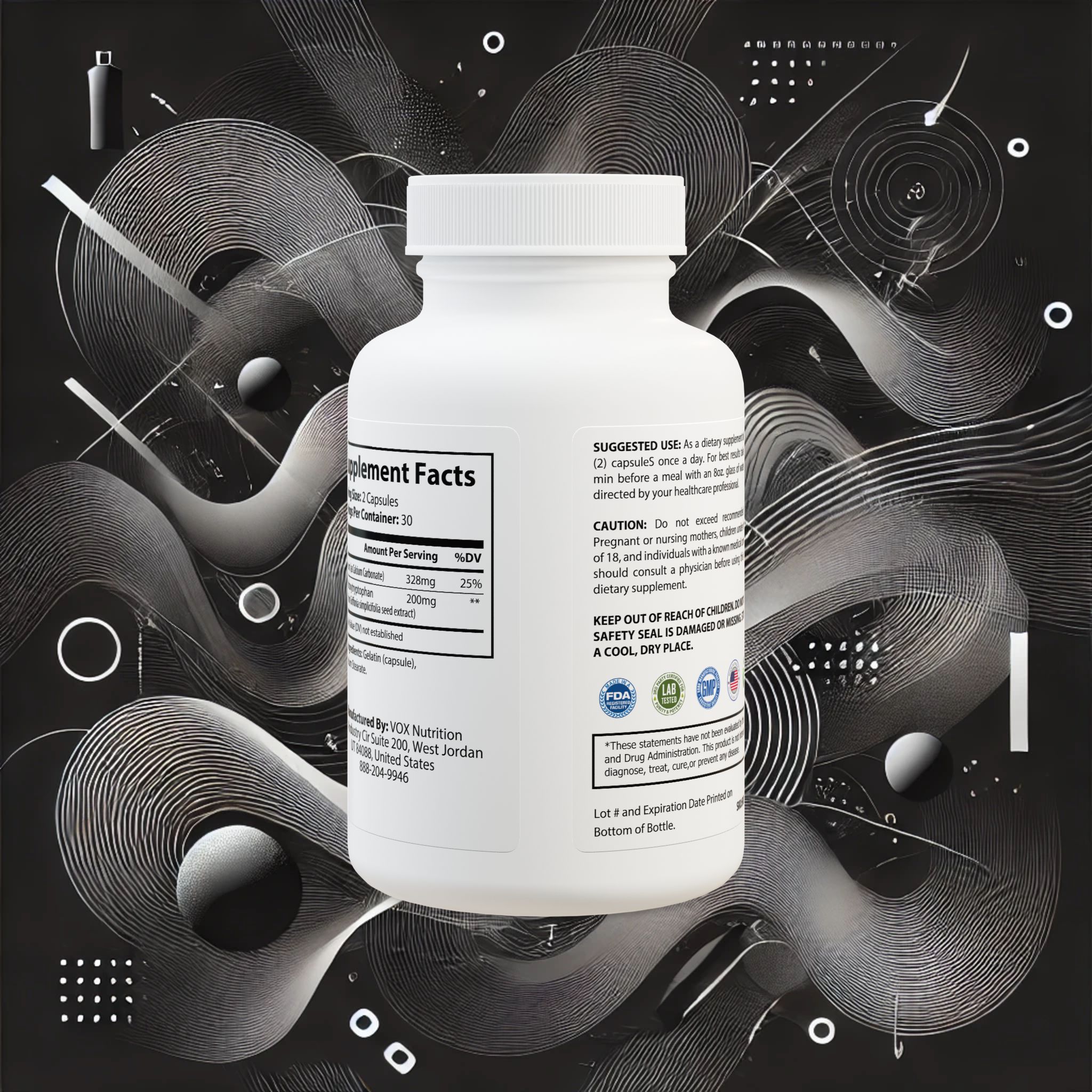 GOFCK Labs. Unique 5-HTP Strong and Healthy Sleep Patterns Supplement (60 Capsules) Original 5-Hydroxytryptophan - Image 3