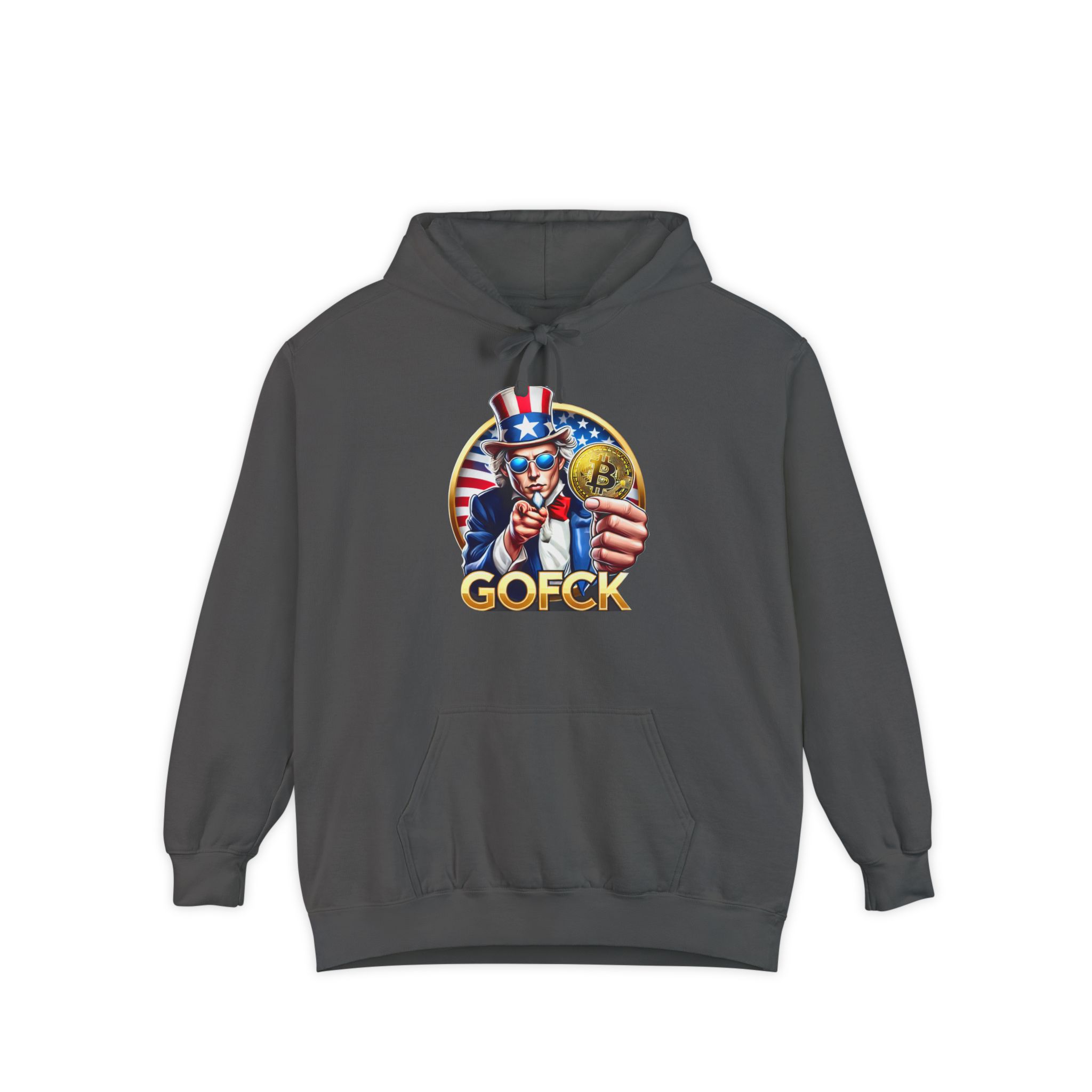 GOFCK Uncle Must. Designer Unisex Garment-Dyed Hoodie - Image 9