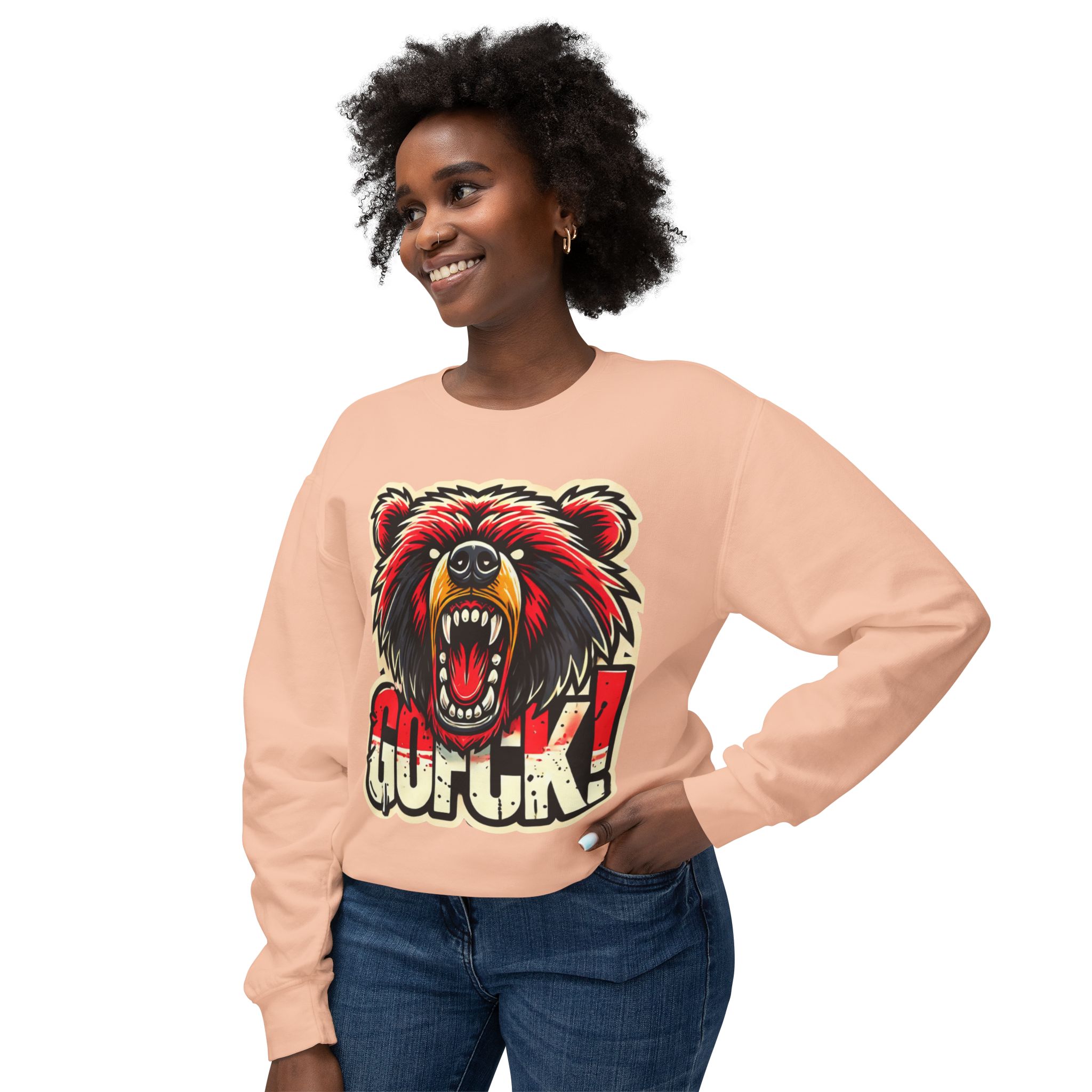 GOFCK Killa Bear. Designer Exclusive Unisex Lightweight Crewneck Sweatshirt - Image 15