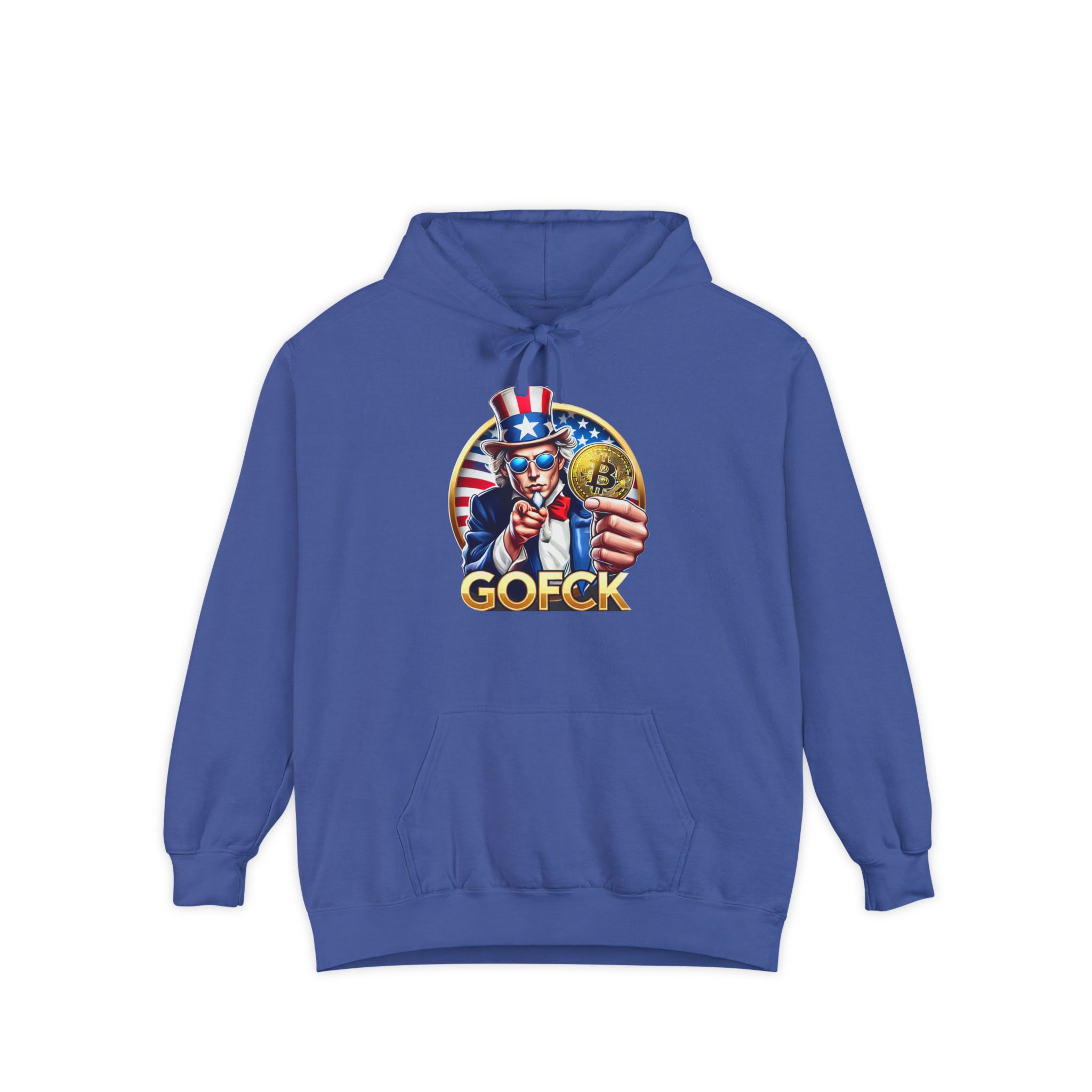 GOFCK Uncle Must. Designer Unisex Garment-Dyed Hoodie - Image 2