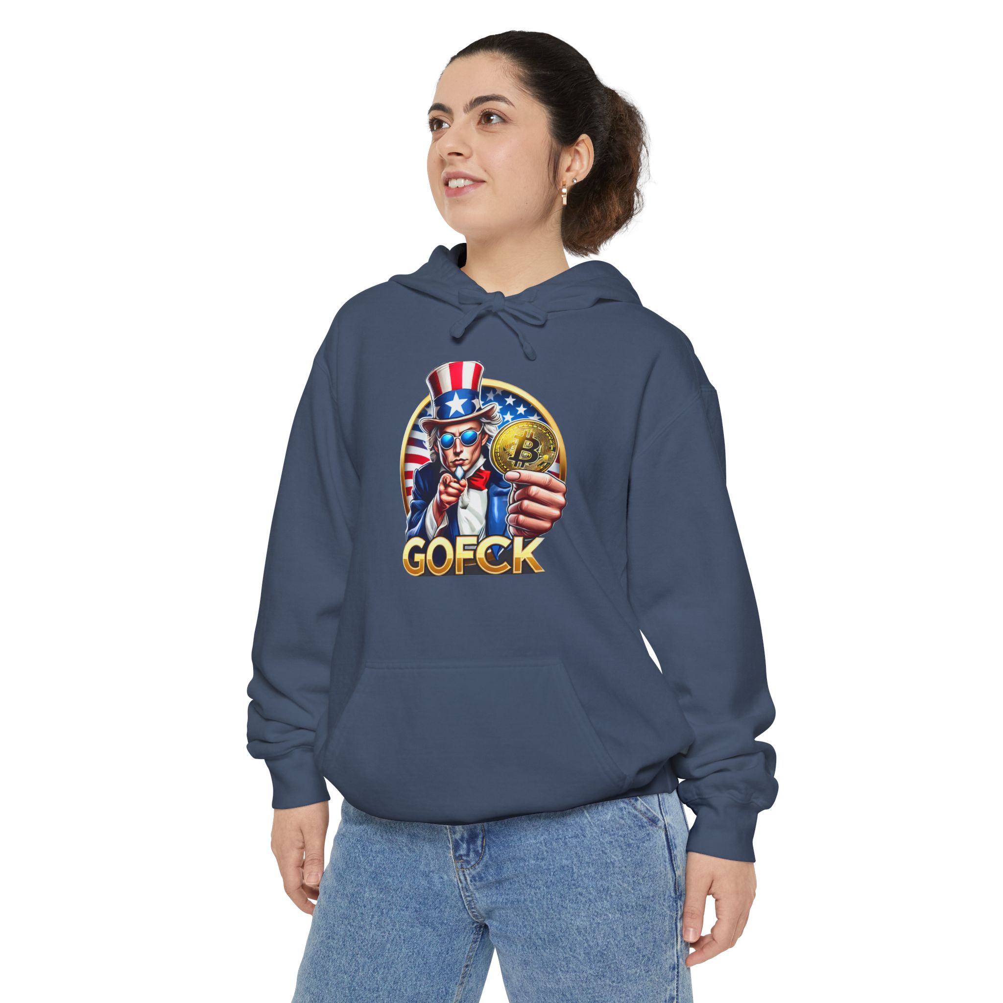 GOFCK Uncle Must. Designer Unisex Garment-Dyed Hoodie - Image 35