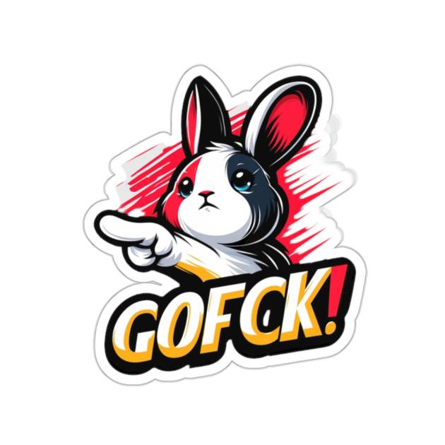 GOFCK Upset Rabbit. Designer Kiss-Cut Limited Edition Exclusive Stickers