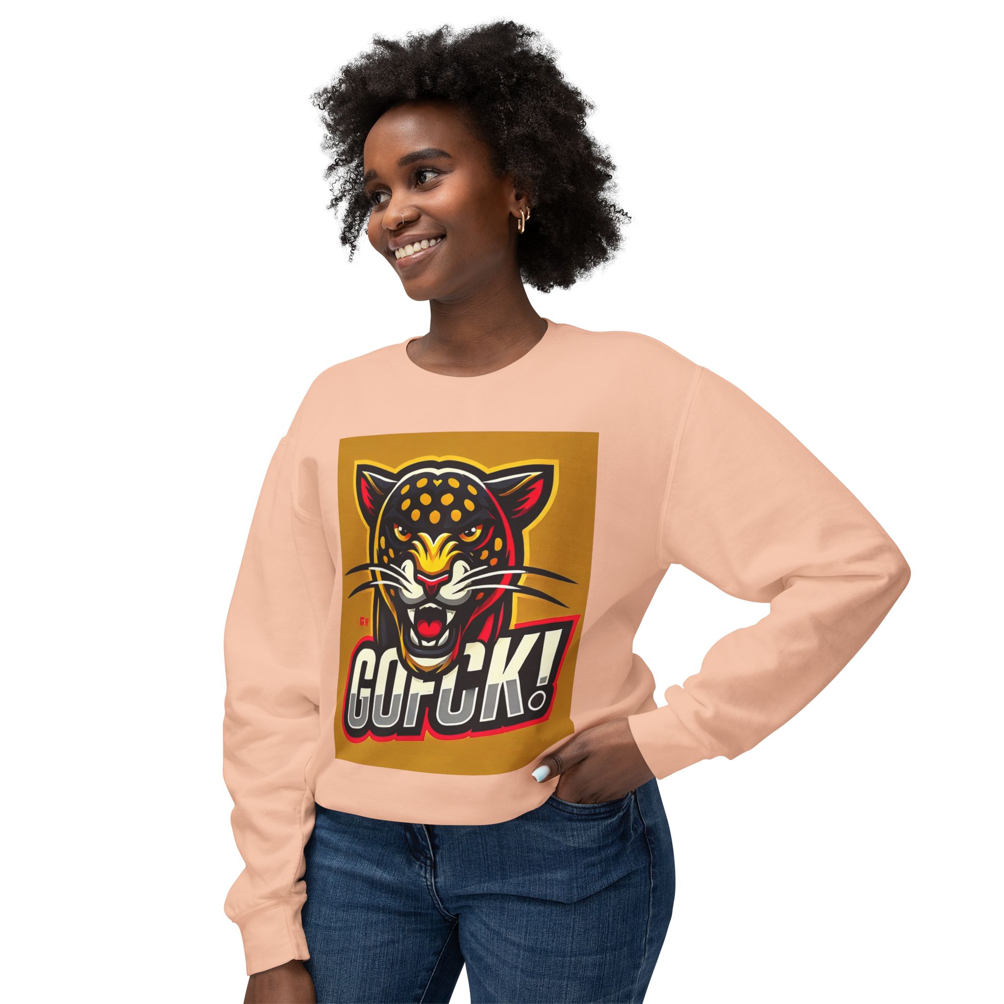 GOFCK Mad Panther. Designer Exclusive Unisex Lightweight Crewneck Sweatshirt - Image 11