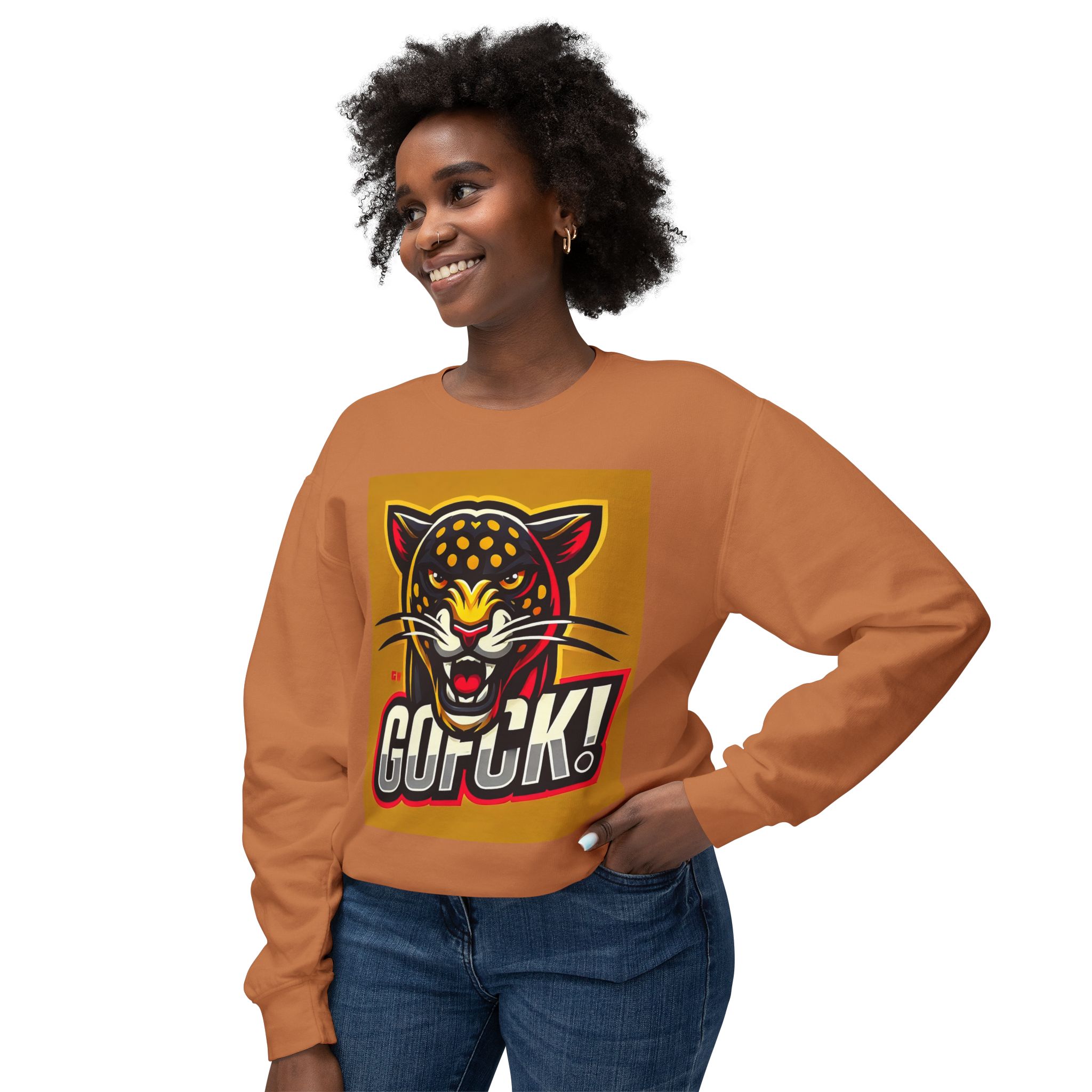 GOFCK Mad Panther. Designer Exclusive Unisex Lightweight Crewneck Sweatshirt - Image 15