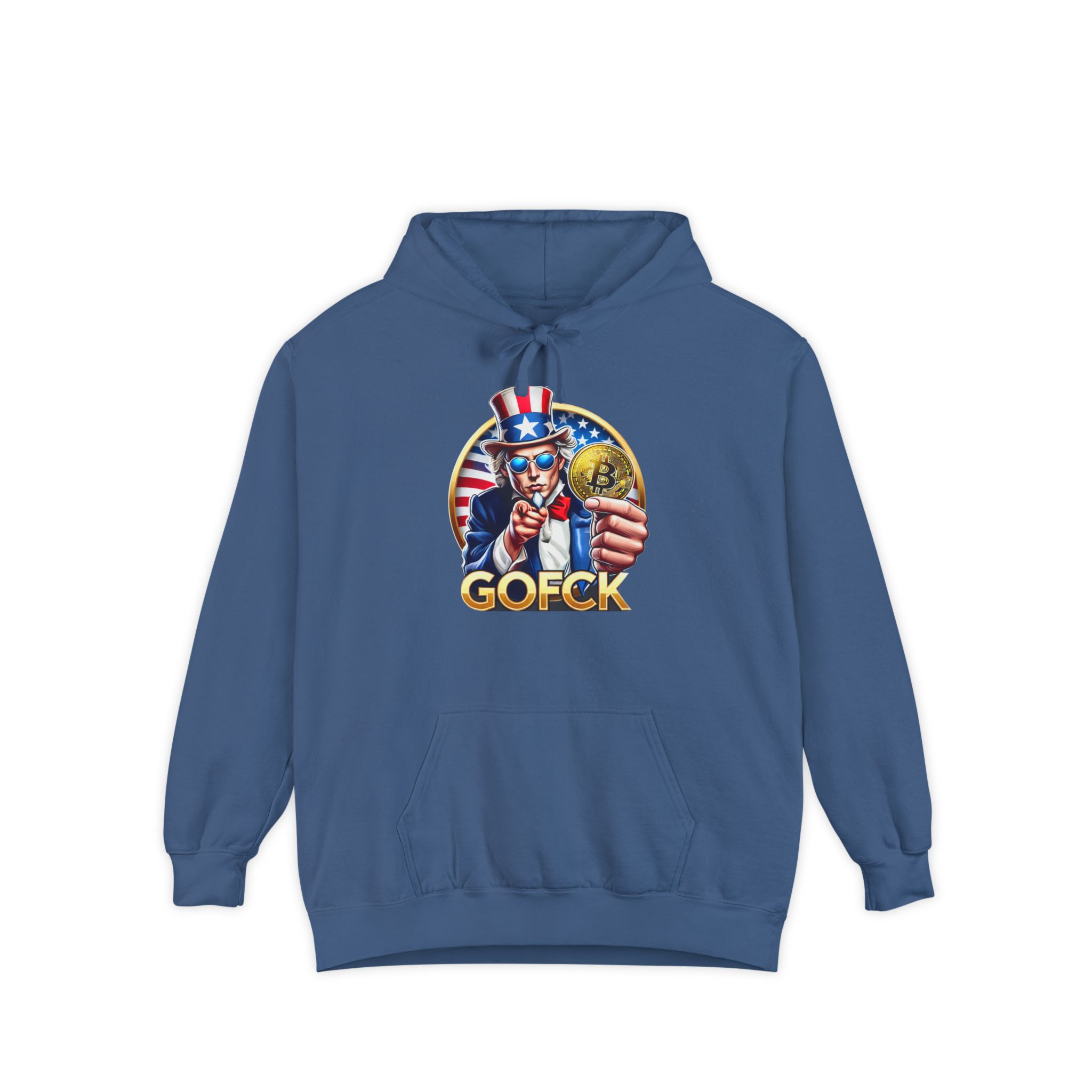 GOFCK Uncle Must. Designer Unisex Garment-Dyed Hoodie - Image 37