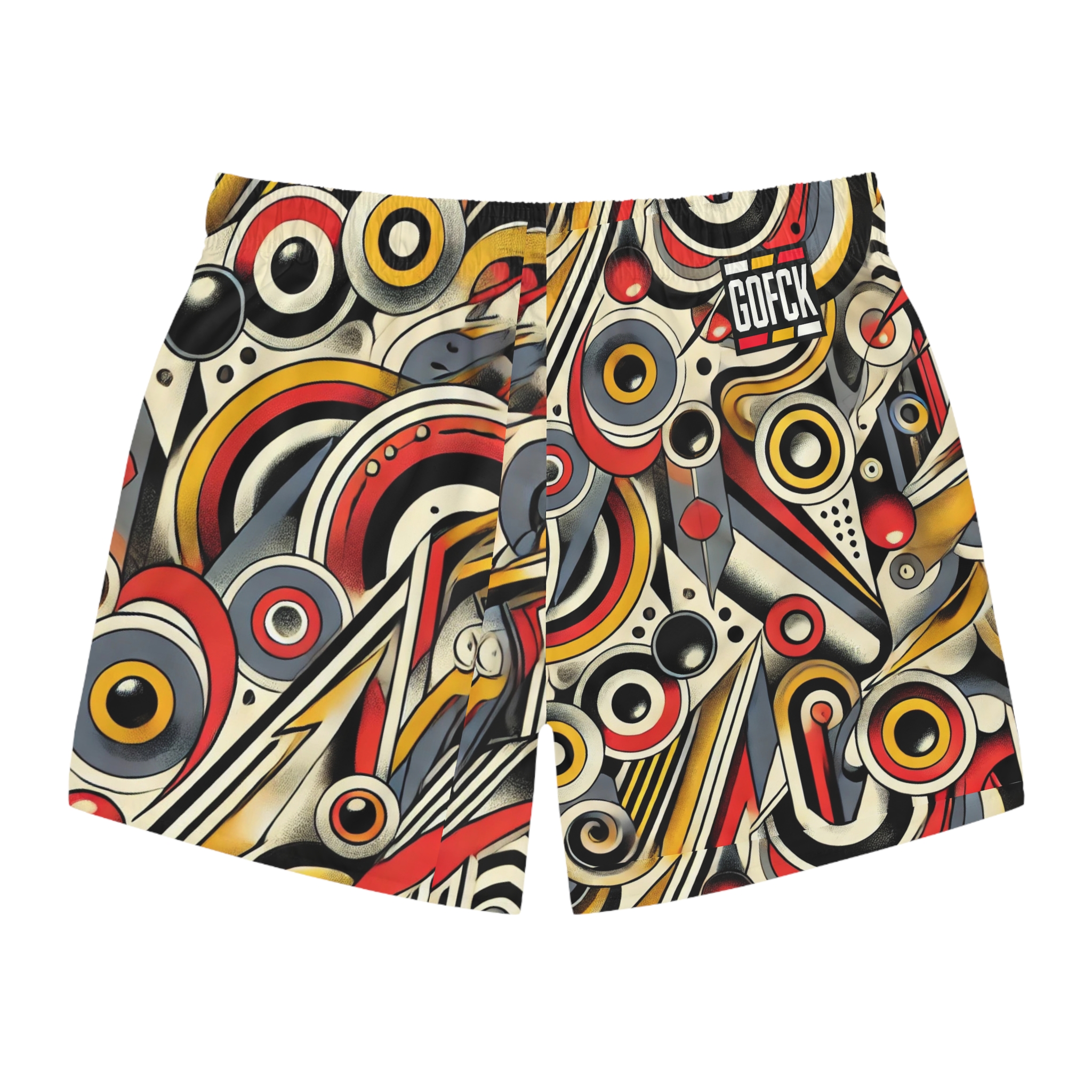 GOFCK Flaming Male Swim Trunks (AOP) Unique Shorts Design. - Image 3