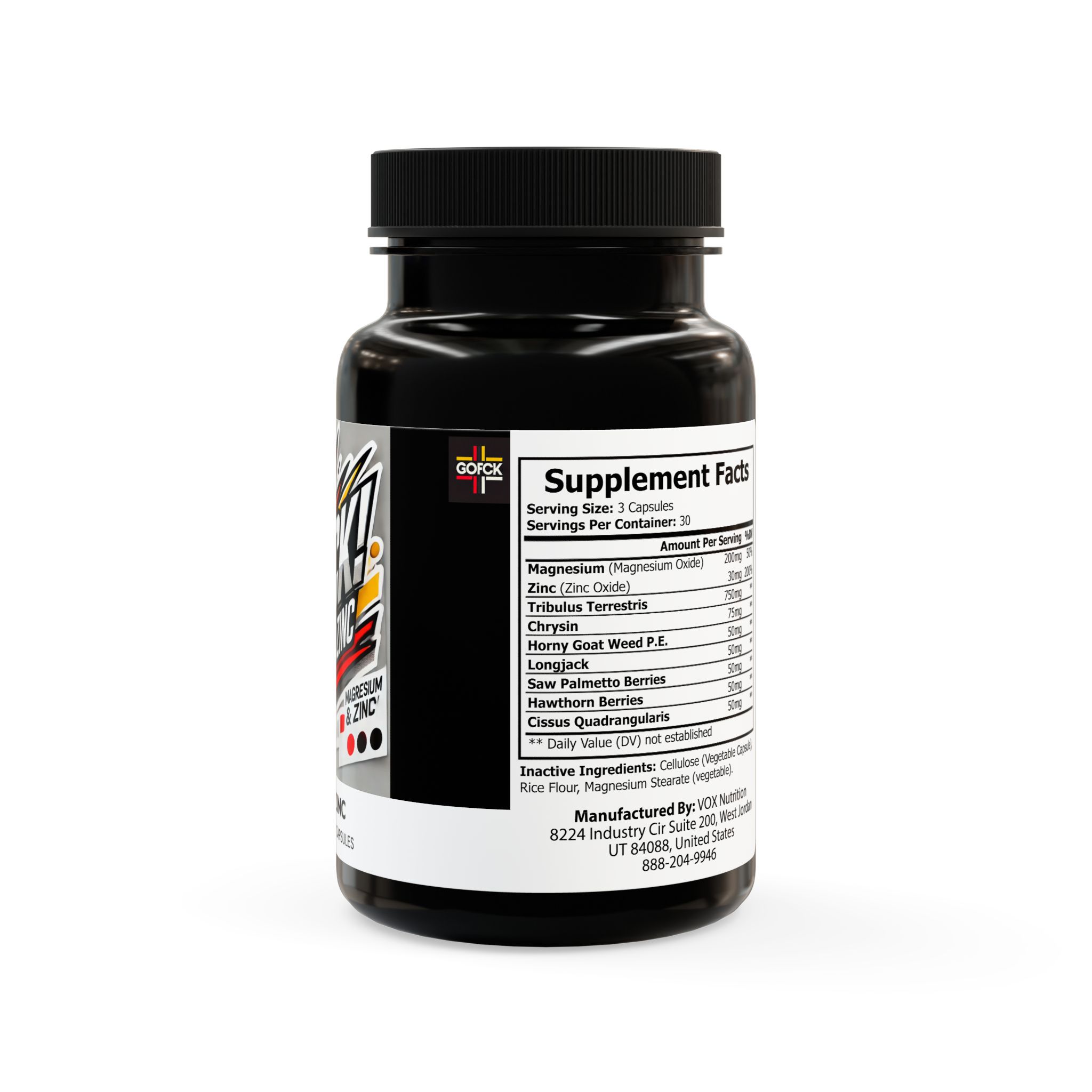 GOFCK Labs. High Quality Magnesium & Zinc Ultra Natural Strong Supplement (90 Capsules) - Image 3