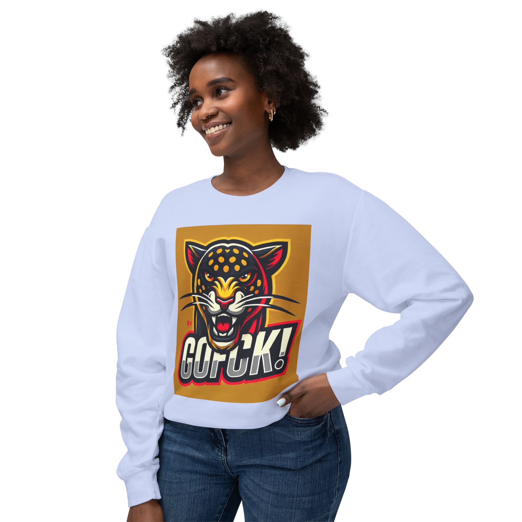 GOFCK Mad Panther. Designer Exclusive Unisex Lightweight Crewneck Sweatshirt - Image 39