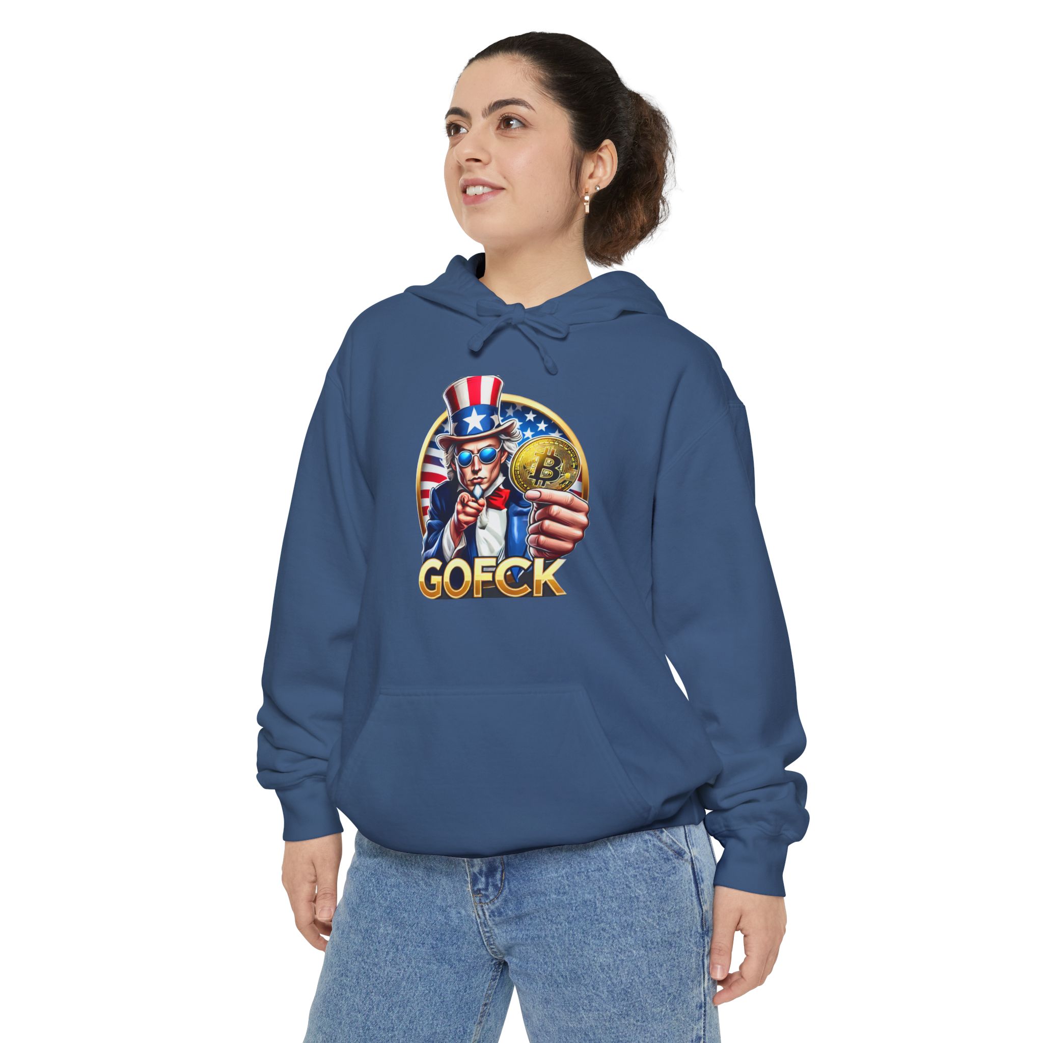 GOFCK Uncle Must. Designer Unisex Garment-Dyed Hoodie - Image 39