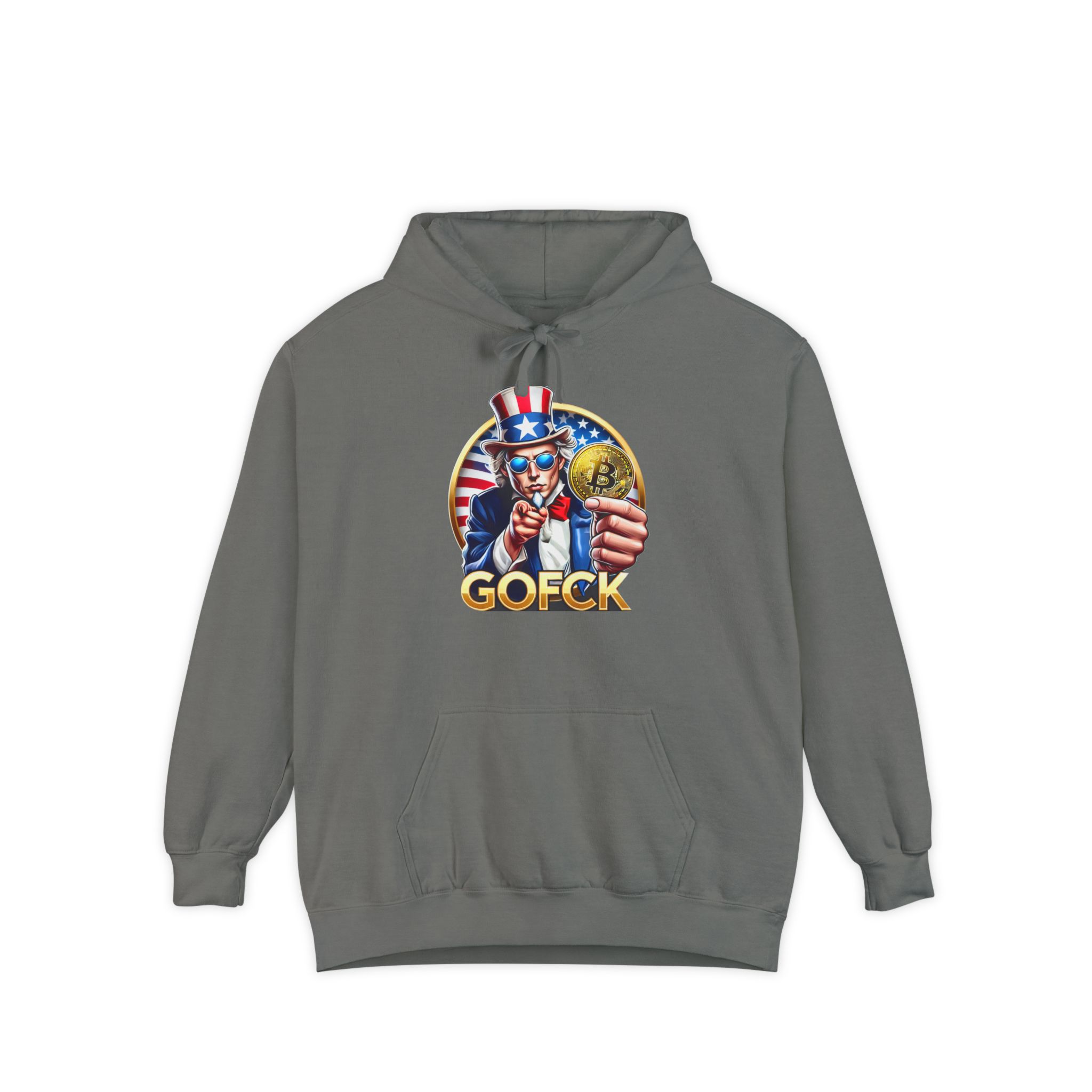 GOFCK Uncle Must. Designer Unisex Garment-Dyed Hoodie - Image 13