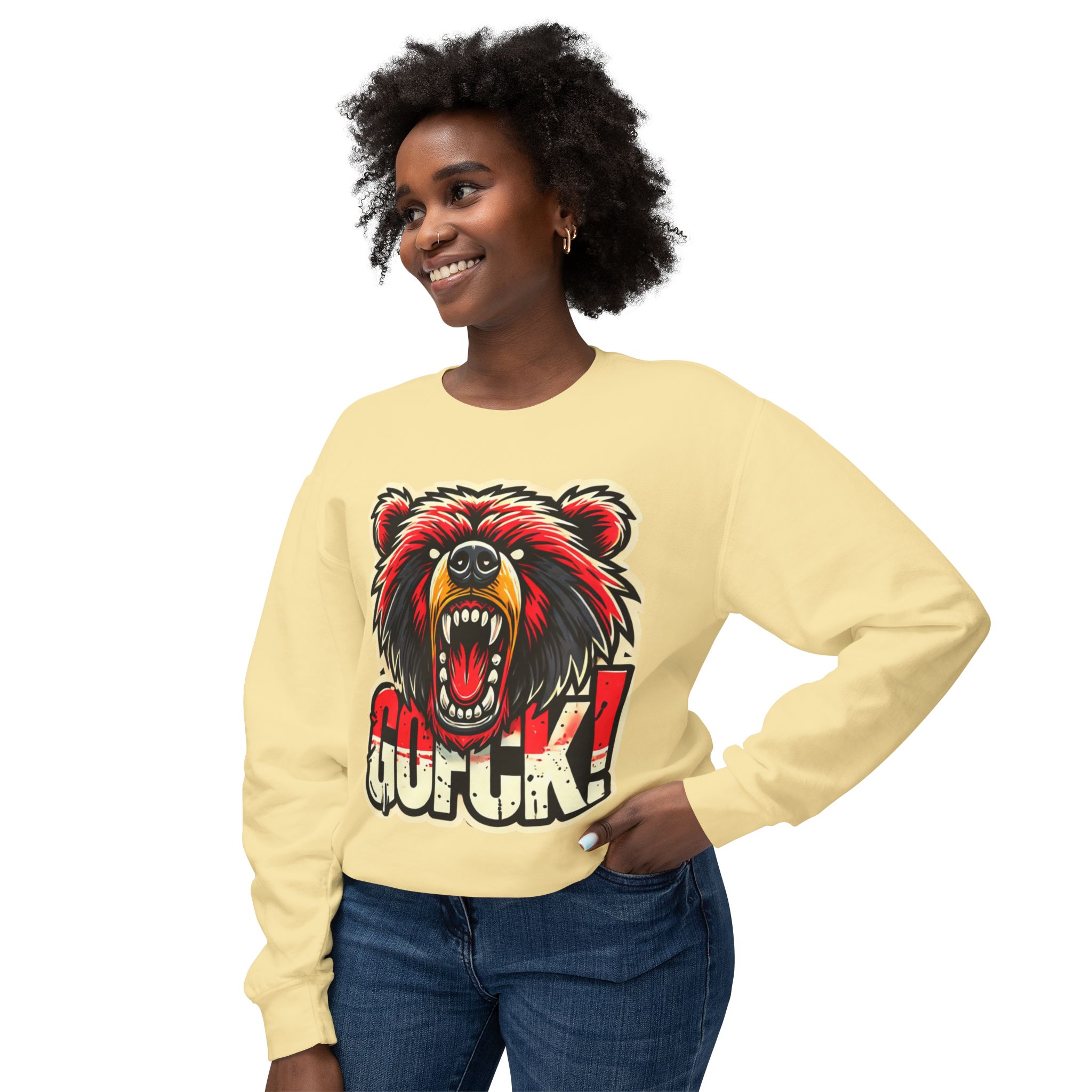 GOFCK Killa Bear. Designer Exclusive Unisex Lightweight Crewneck Sweatshirt - Image 27