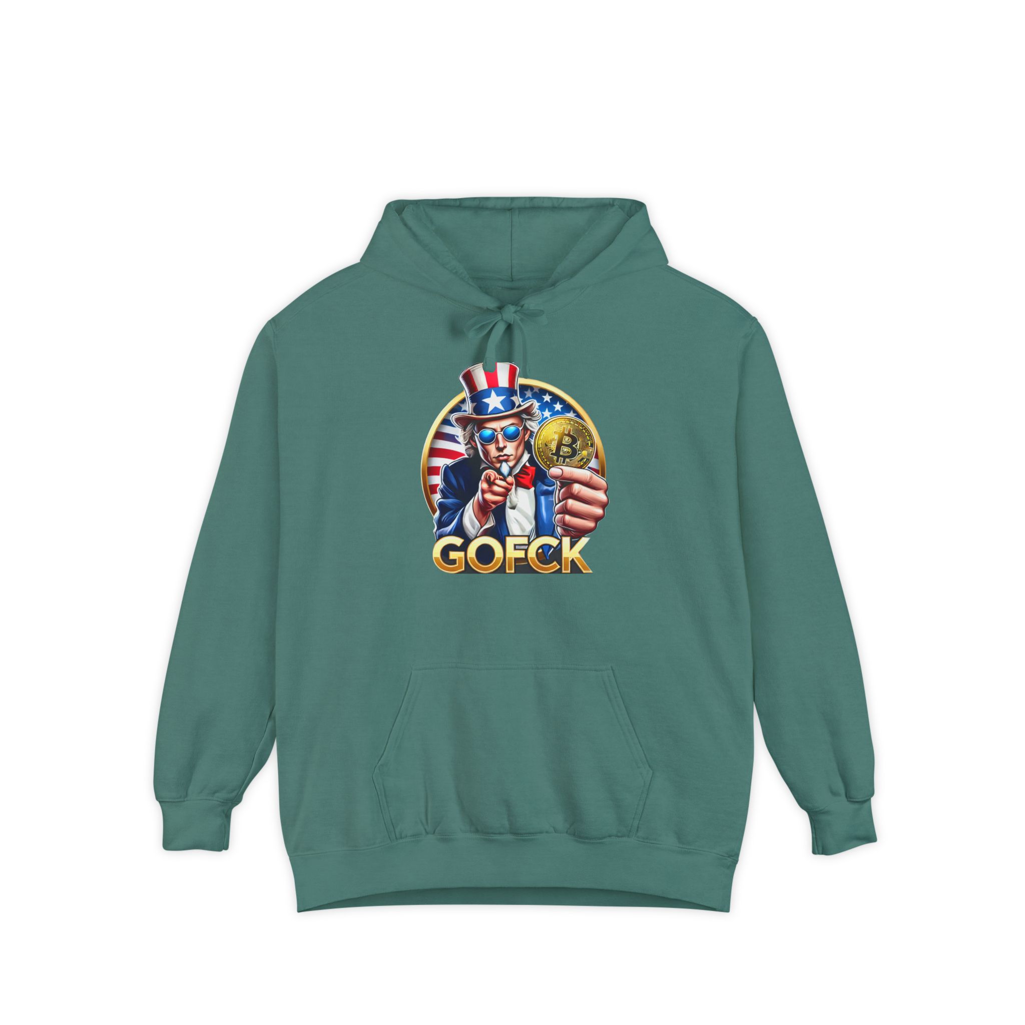 GOFCK Uncle Must. Designer Unisex Garment-Dyed Hoodie - Image 17