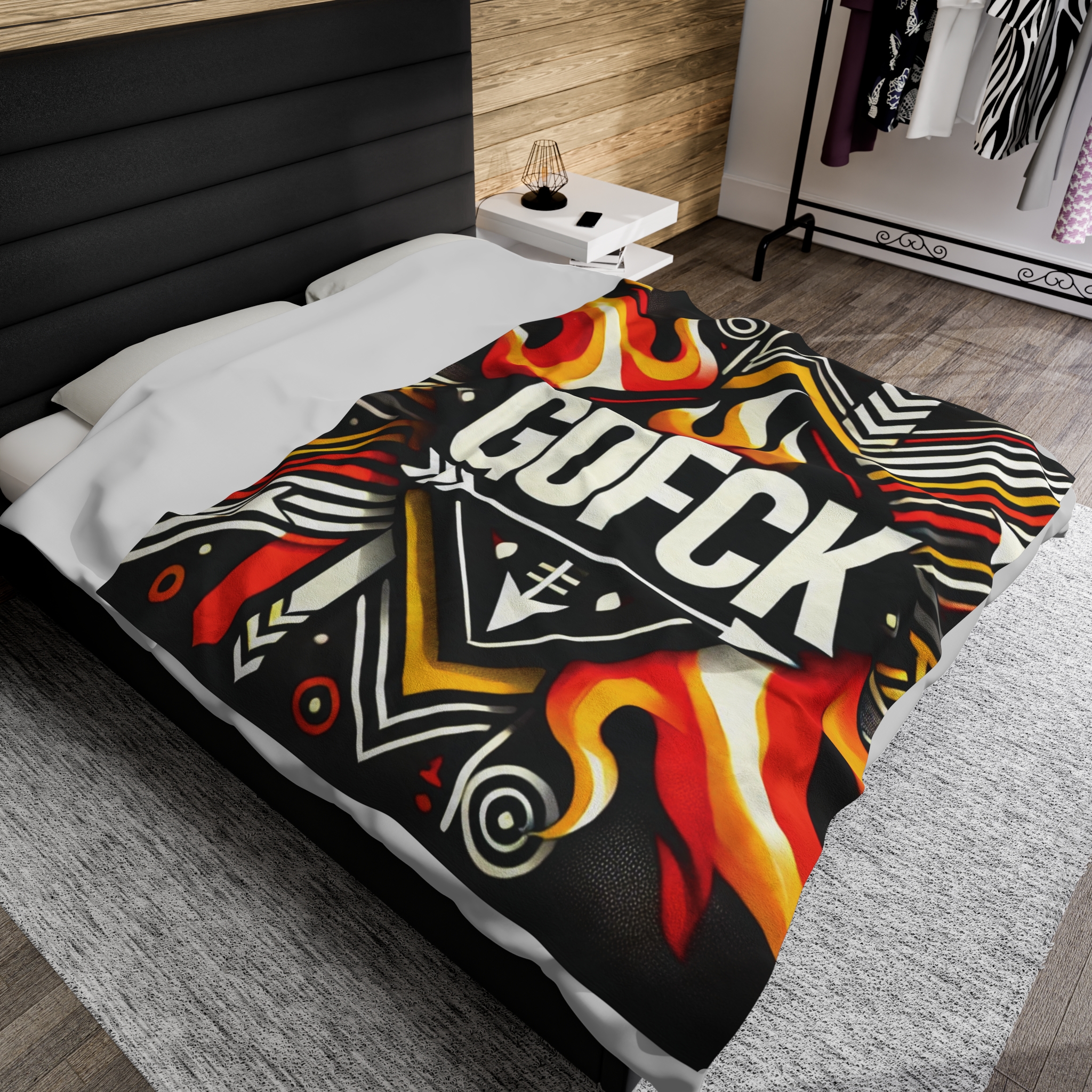 GOFCK Tribal Designer. Exclusive model. Limited Edition Velveteen Plush Blanket - Image 4