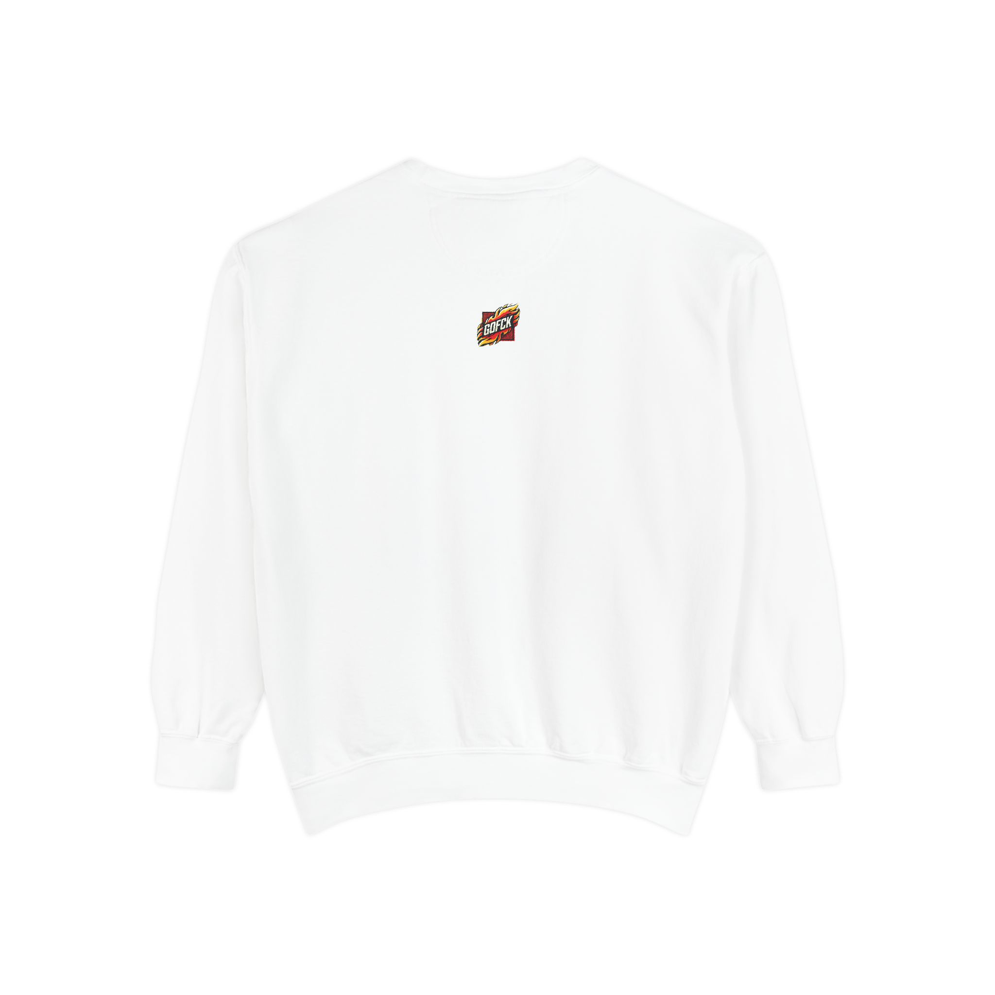 GOFCK Chiwi White Unisex Garment-Dyed Sweatshirt - Image 2