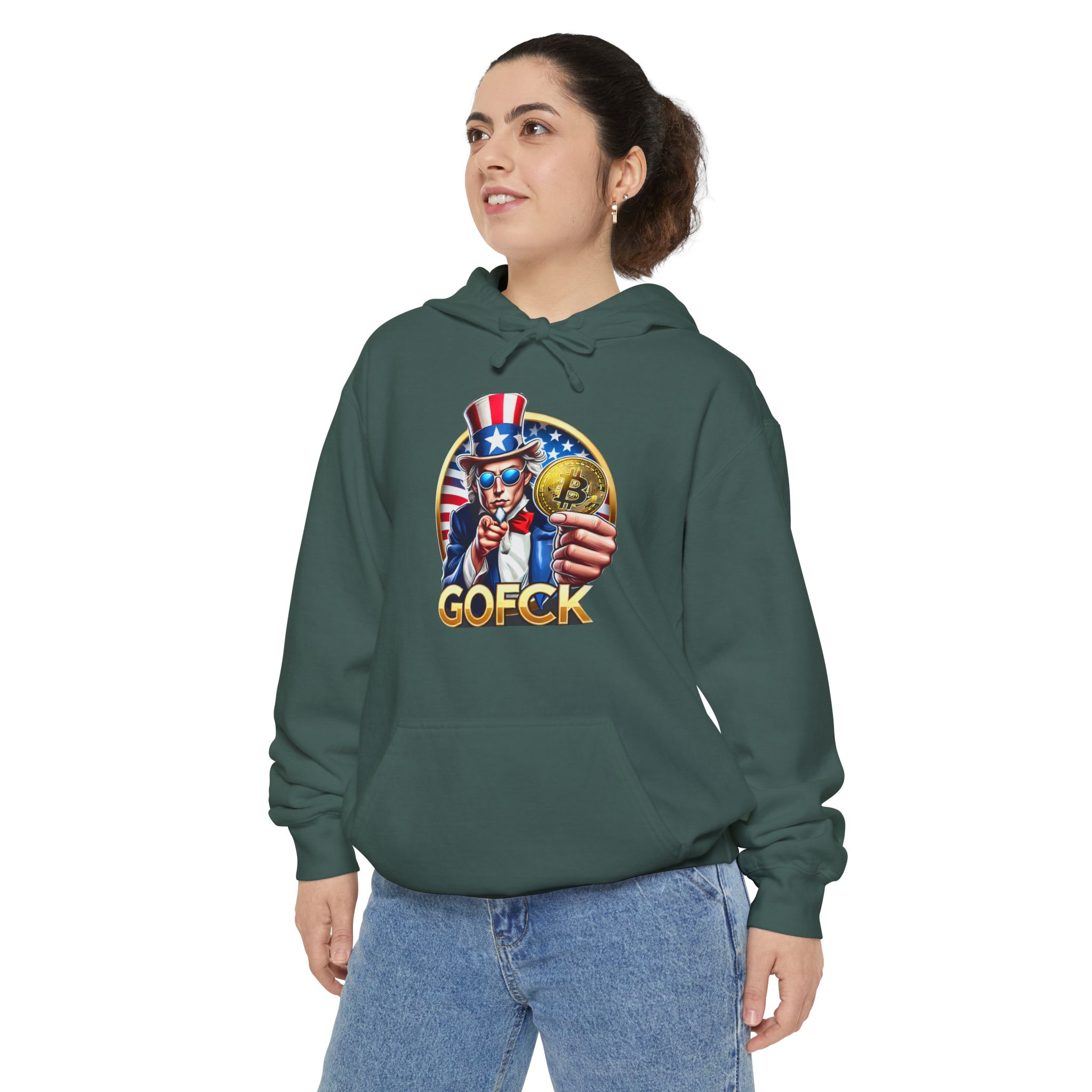 GOFCK Uncle Must. Designer Unisex Garment-Dyed Hoodie - Image 23