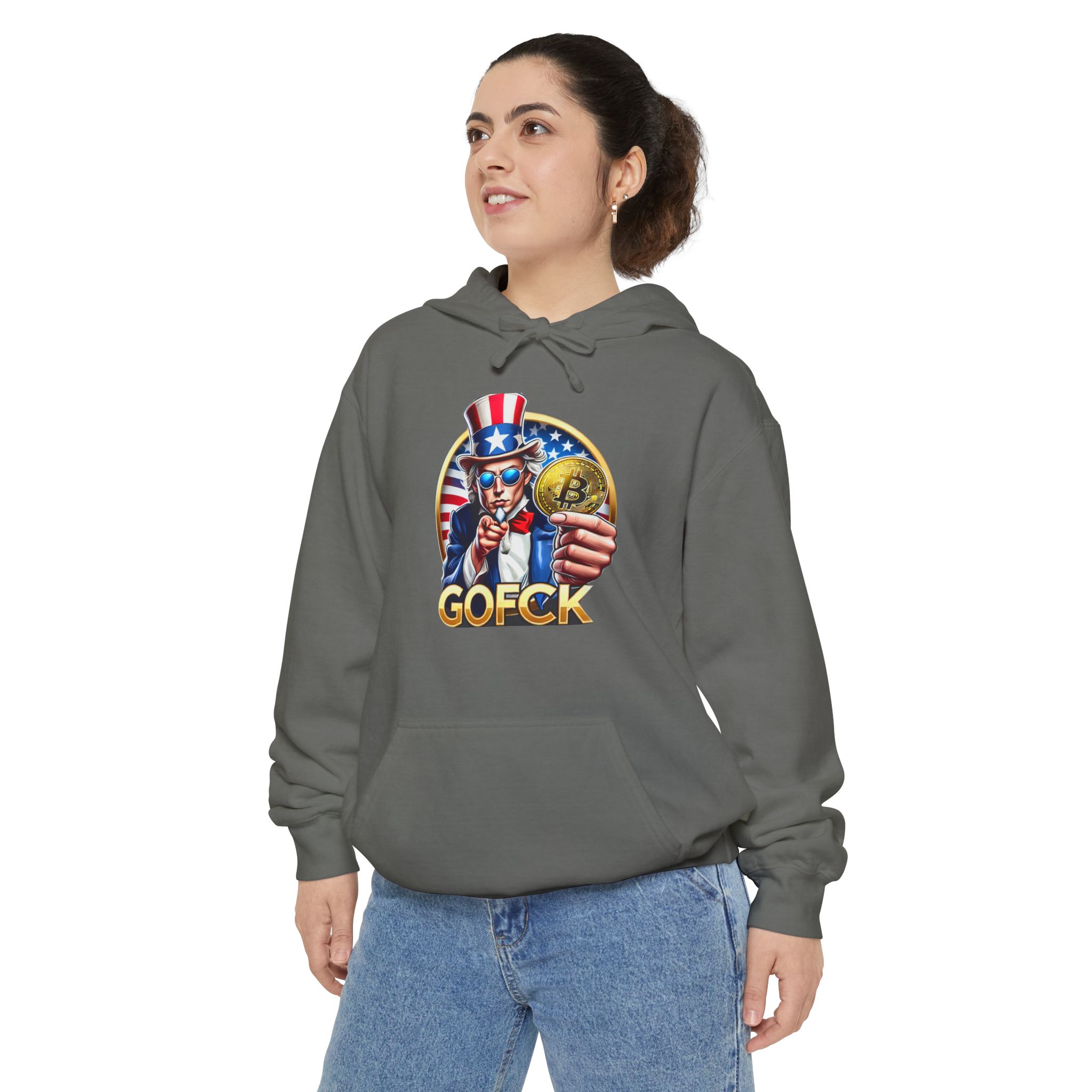 GOFCK Uncle Must. Designer Unisex Garment-Dyed Hoodie - Image 15