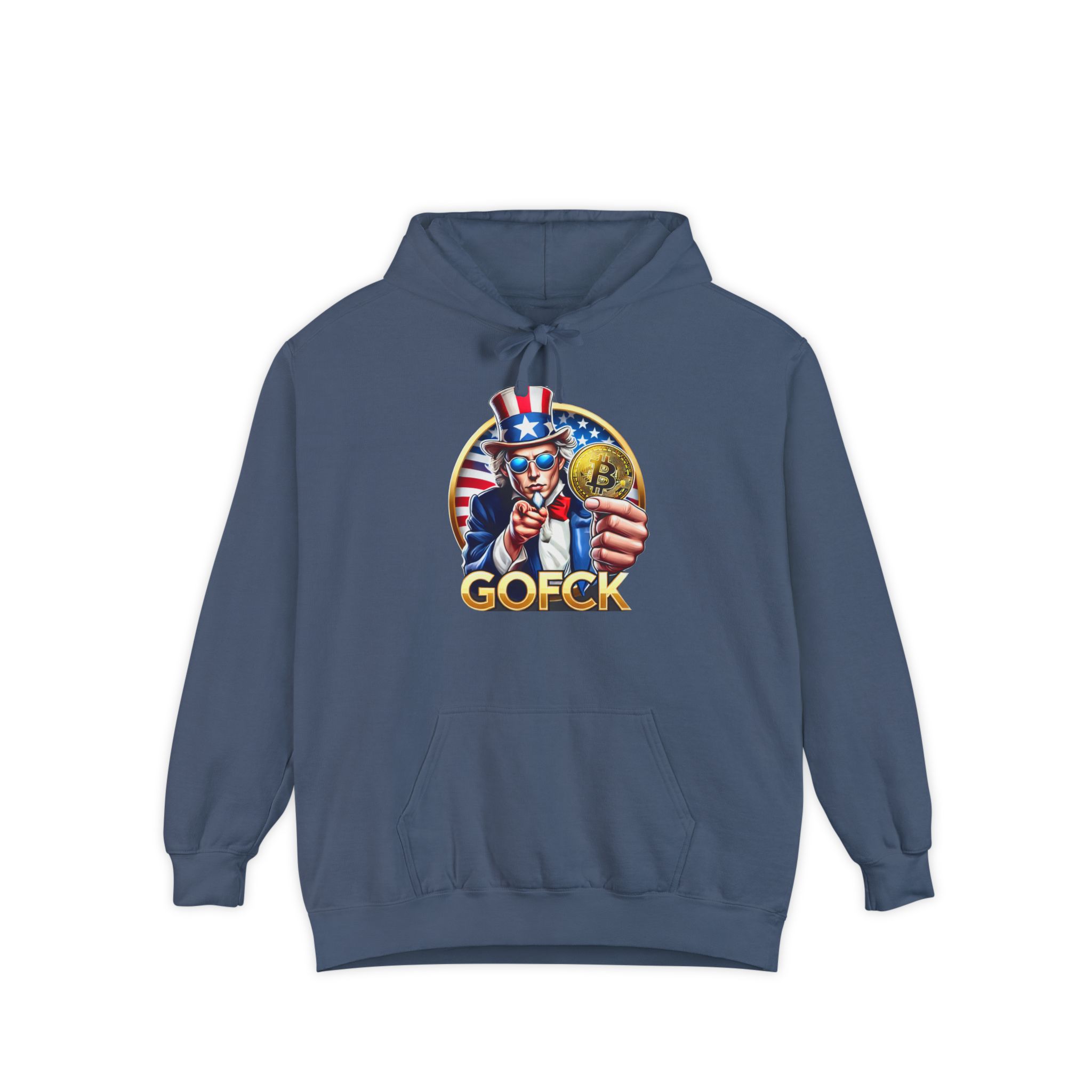 GOFCK Uncle Must. Designer Unisex Garment-Dyed Hoodie - Image 33