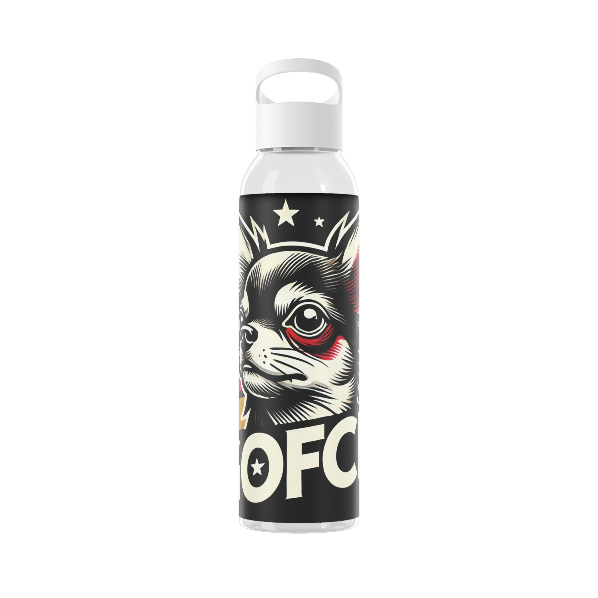 GOFCK Chihuahua Fighter Designer Sky Water Bottle.