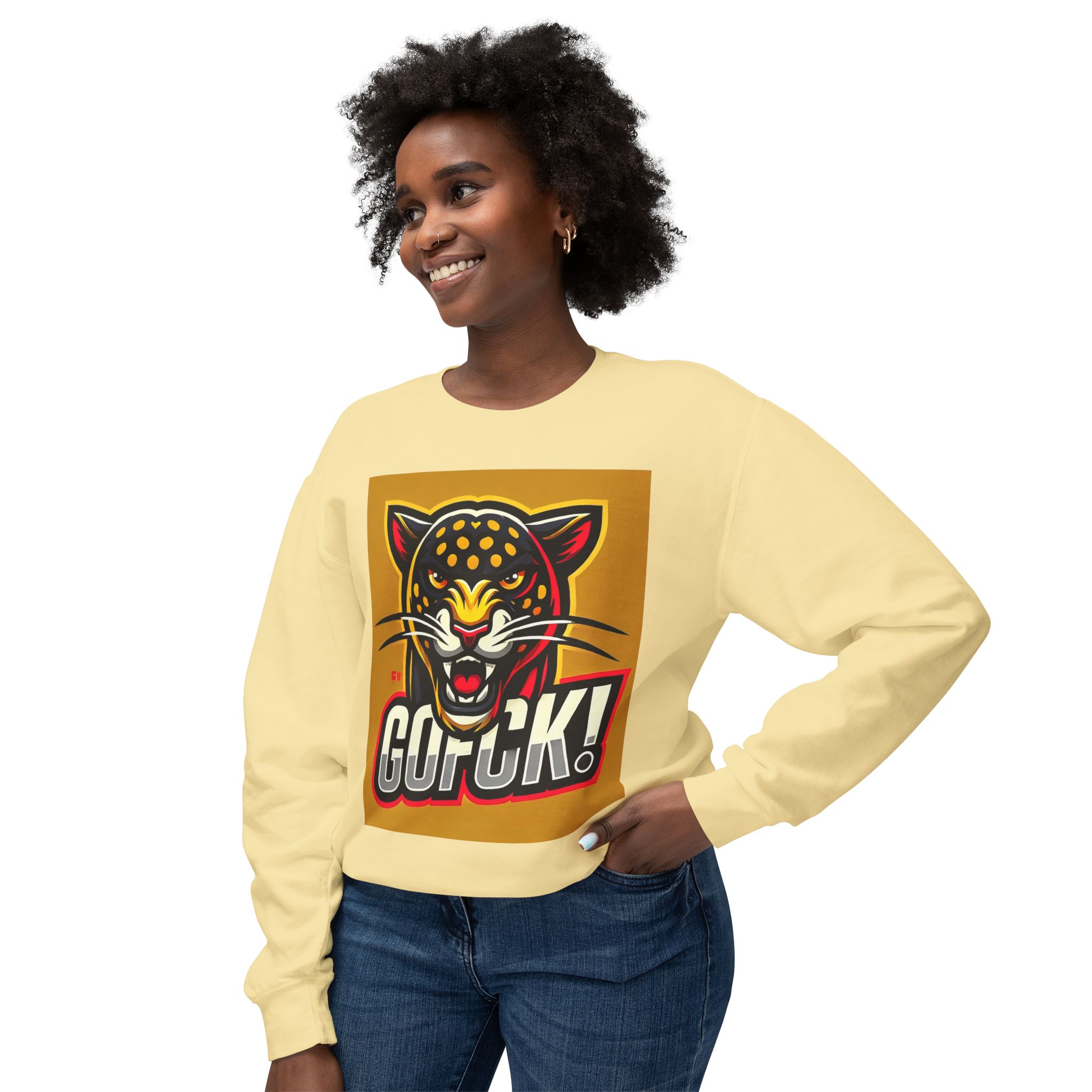 GOFCK Mad Panther. Designer Exclusive Unisex Lightweight Crewneck Sweatshirt - Image 23