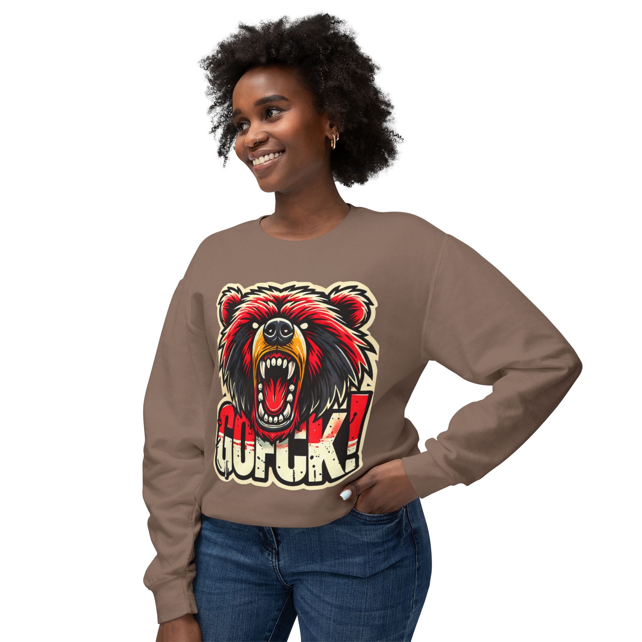 GOFCK Killa Bear. Designer Exclusive Unisex Lightweight Crewneck Sweatshirt - Image 23